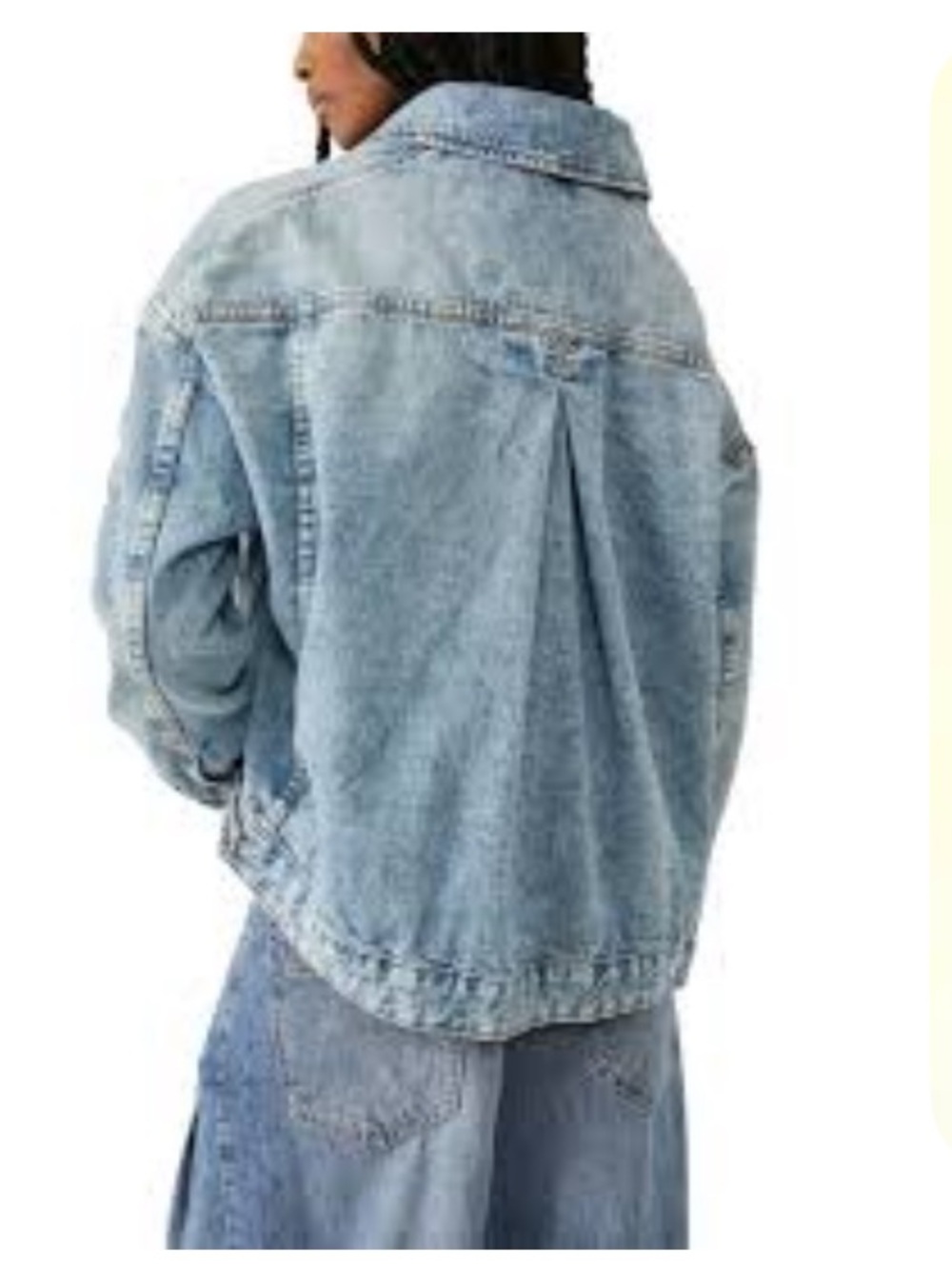 Free People Light Blue Oversized Denim Jacket
